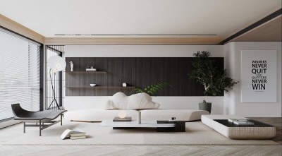 现代客厅3D模型下载